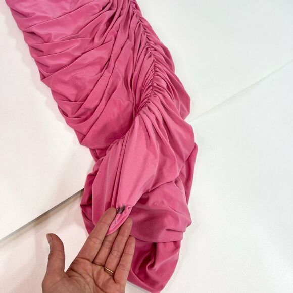 Aliétte Dress Womens Size 0 Pink Ruched Long-Sleeve Bodycon Cocktail - Picture 2 of 10